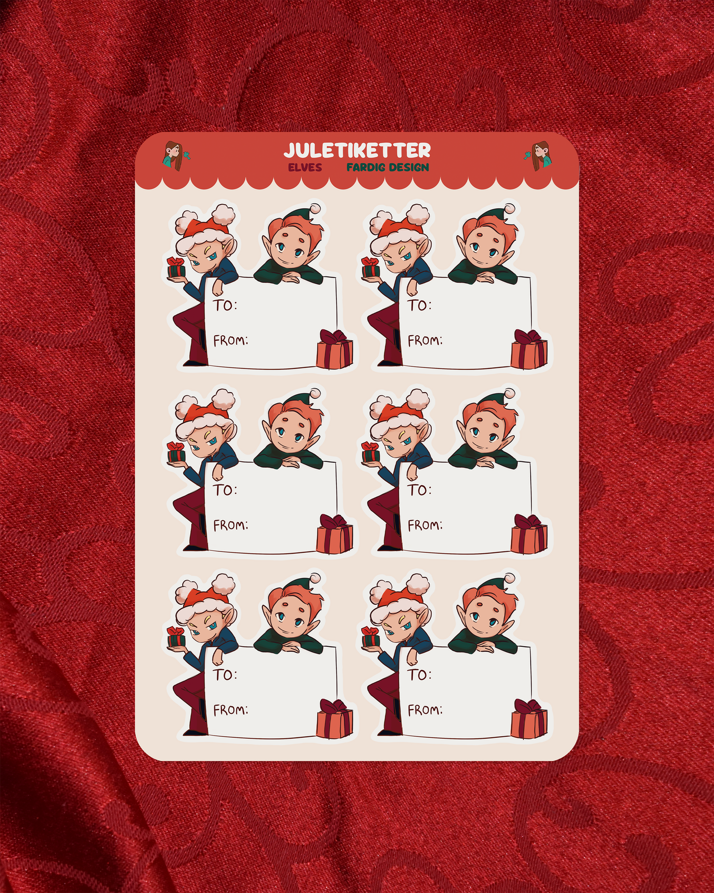 Juletiketter - Elves