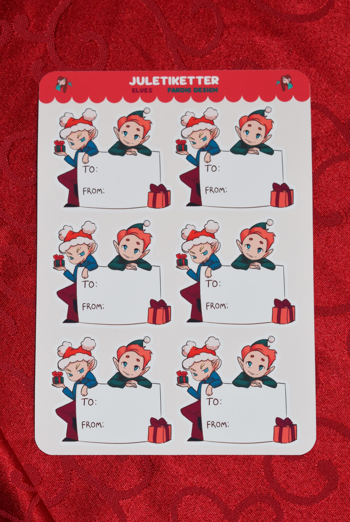 Juletiketter - Elves